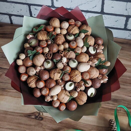 Букет из орехов 🌰 Мужской букет🤎Ореховый букет букет на выпускной