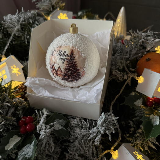 Новогодний шар из зефира с картинкой