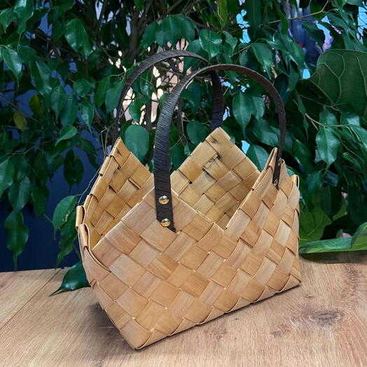 Сумка интерьерная плетенная «шпон»