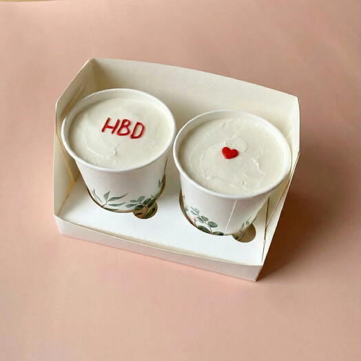 Набор тортов в стакане 2шт cake to go минималистичные на день рождения