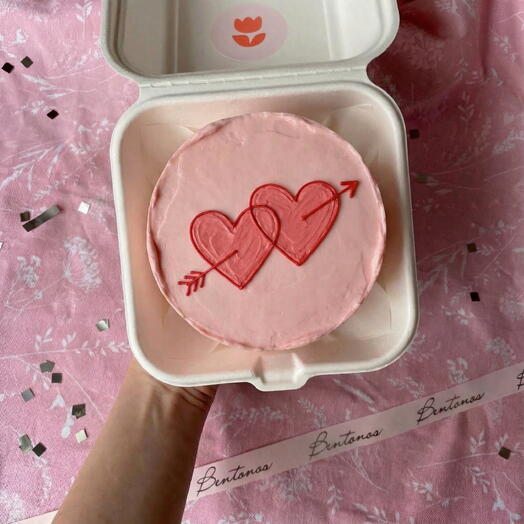 Бенто торт на День Святого Валентина красные сердечки, коллекция «14 февраля»