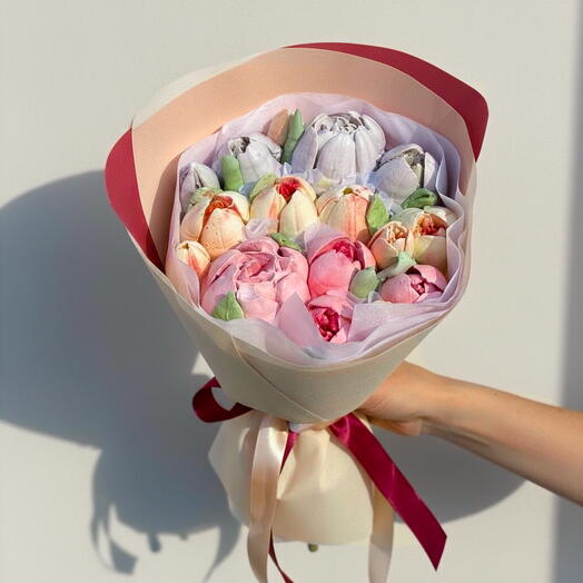 Зефирные тюльпаны - букет S