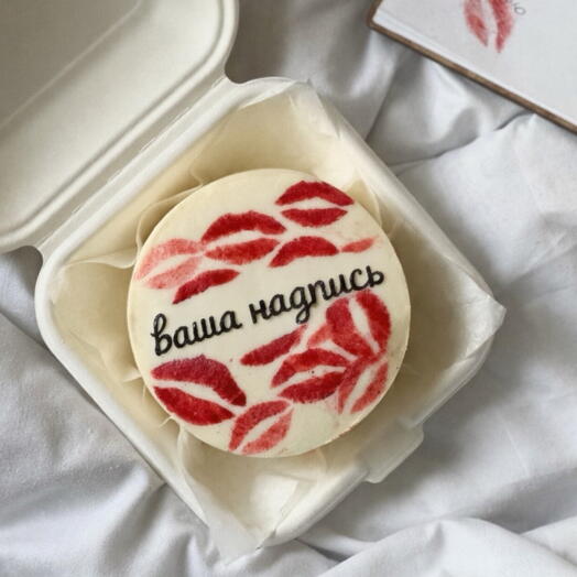Бенто-торт с поцелуями губы с любовью на 14 февраля на день влюбленных любимому парню мужу любимой жене девушке