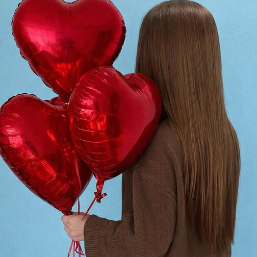 Шар «Сердце» фольгированный 3шт шарик сердечко