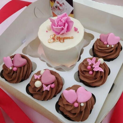 Капкейки🧁 и мини-тортик🍰 к Дню рождения 🎉🎂🌿