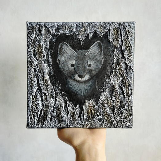 Картина Соболь 20×20 см