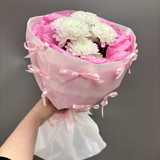 Букет с веточкой хризантемы 💕