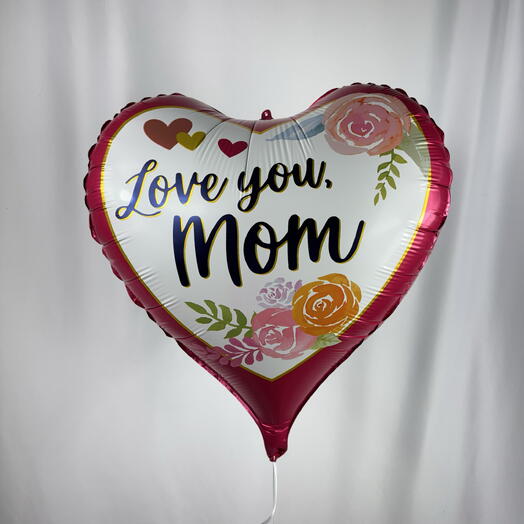 Воздушный шар сердце 3D для мамы Я ЛЮБЛЮ ТЕБЯ МАМА. Helium balloon heart 3D  I love you Mom