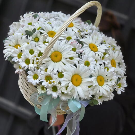 Корзина с ромашками☺️🎀