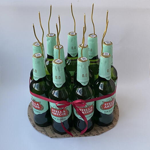 Пивной мужской букет | В подарок мужчине | Stella Artois non alcohol