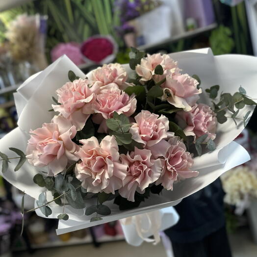 Букет 💐 французских розовых роз