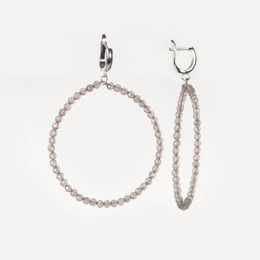Серьги Ирис Раухтопаз Rh+ (EAR1155)