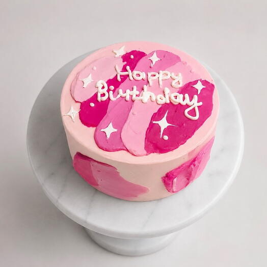 Бенто " Happy Birthday" розовый | Без сахара