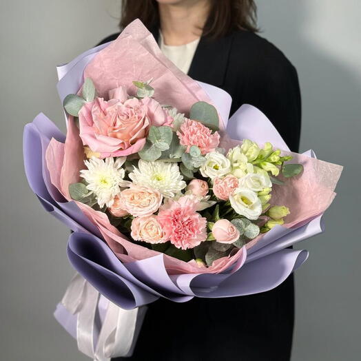 St bouquet 206 в бело-розовых оттенках