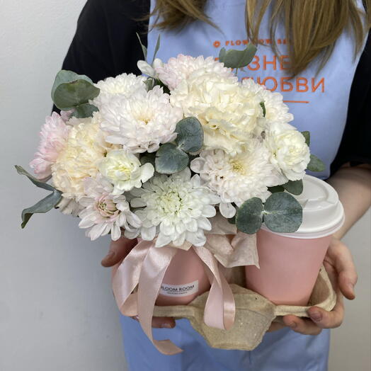 🩷Красивый стаканчик-комплимент + кофе «Американо» Bloom room