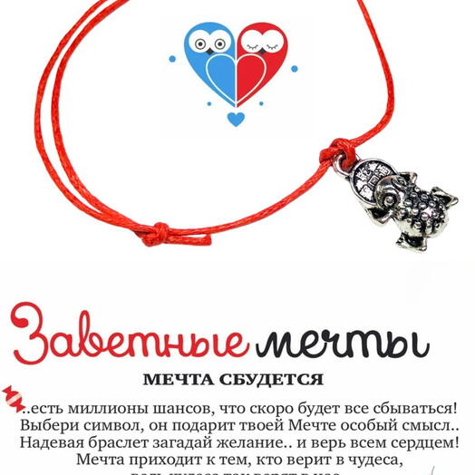 Браслет желаний "Лягушка с монетой"