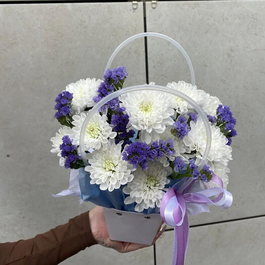 Мини сумочка💜хризантема и статица