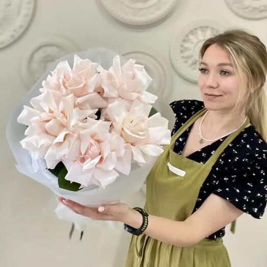 Букет из 5 шт. Розовых французских роз