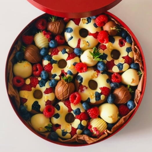 Шоколадные донаты с ягодами + клубника в шоколаде🍩🍓