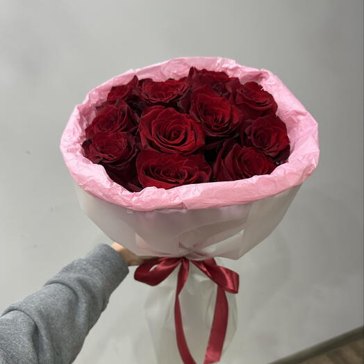 Монобукет из красных роз