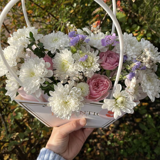 Нежность из хризантем кустовая гипсофила