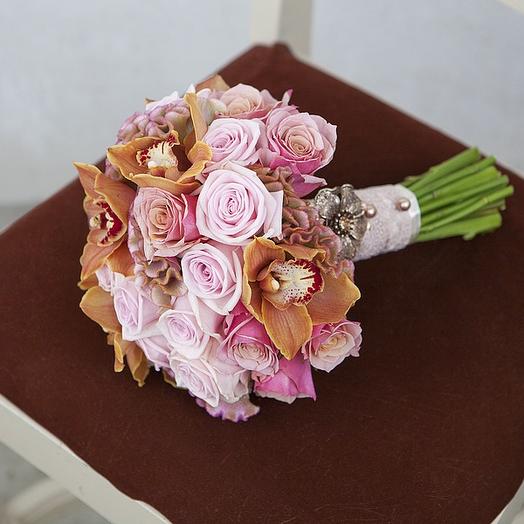 Bride's bouquet with chocolate Orchid