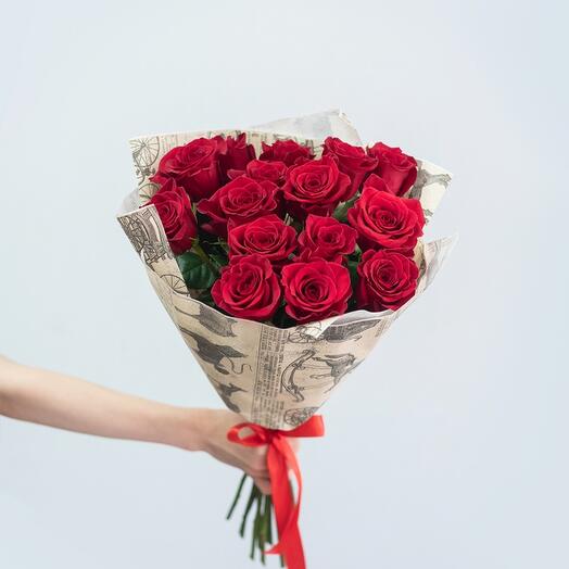 Bouquet of 15 red roses