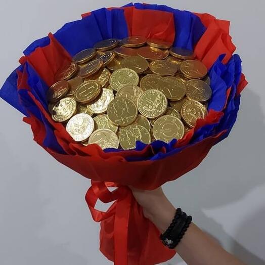 Букет из шоколадных монет