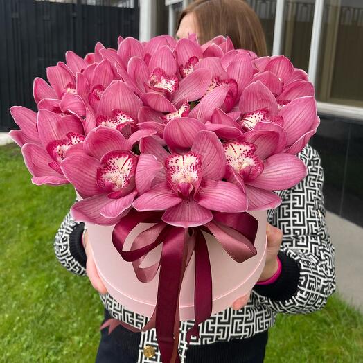 Орхидея в розовой коробке
