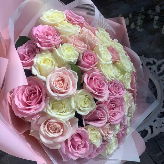 Bouquet of 51 Roses "The Most Delicate"