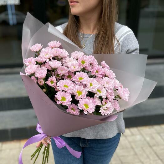 Purple Bouquet of Santini daisy chrysanthemums