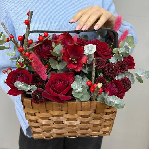 Basket with flowers