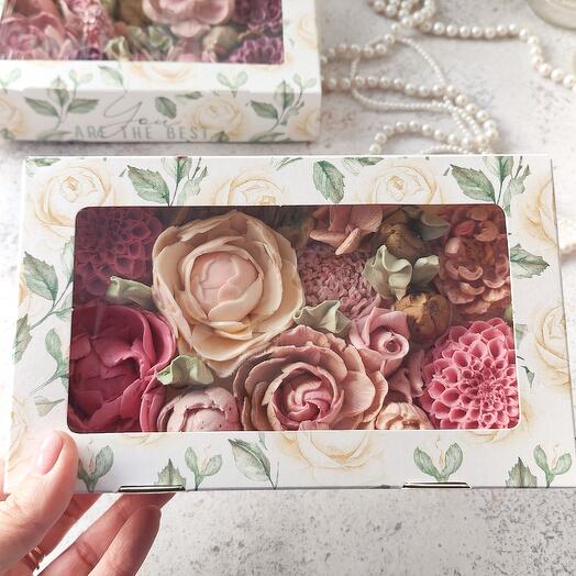 Dulce conjunto "belleza del sur". Flores de malvavisco hechas a mano-rosas, peonías, Dalias