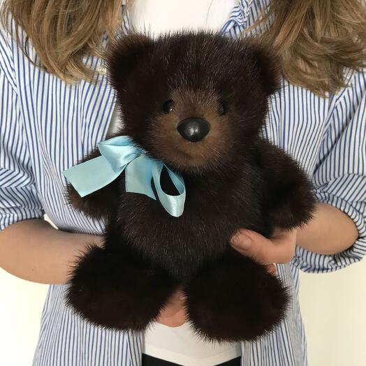 Мишка Бонд из натурального меха норки