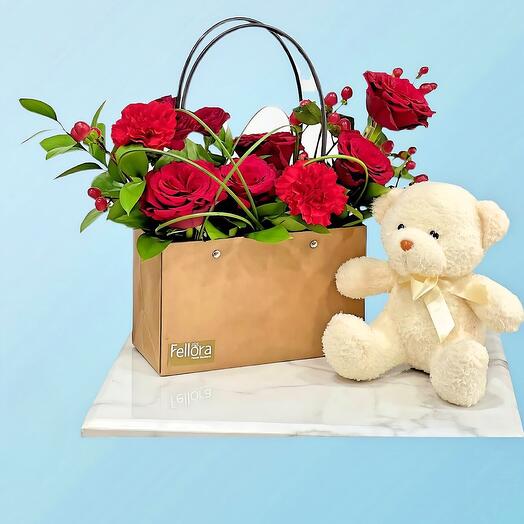 Bag Arrangements With Teddy Bear