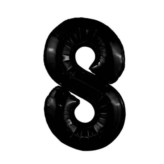 Шар-цифра "8" гелиевый, цвет чёрный     