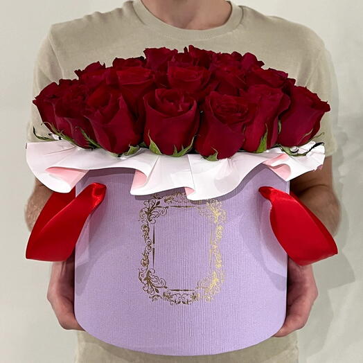 Red Roses | Lavender Box (L)