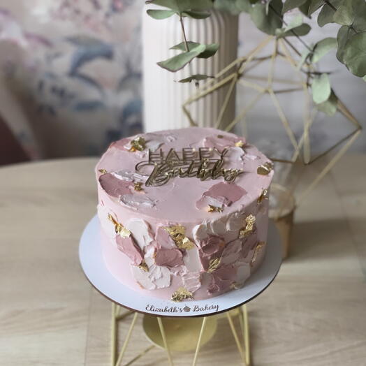 Торт на день рождения «Ягодный пломбир» с топпера «happy birthday»