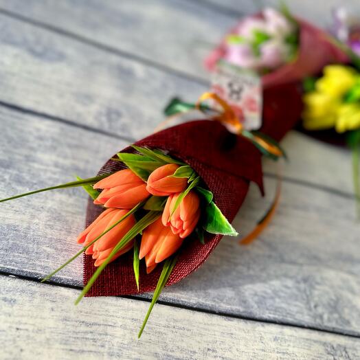 Букет тюльпанов (оранжевый сувенирное мыло)