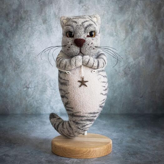 Interior felt sculpture Kotorusalka Neptune. Handmade work