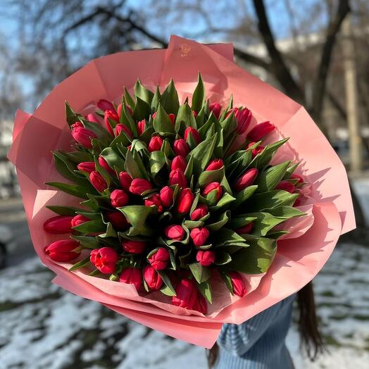 Букет тюльпанов 75 шт