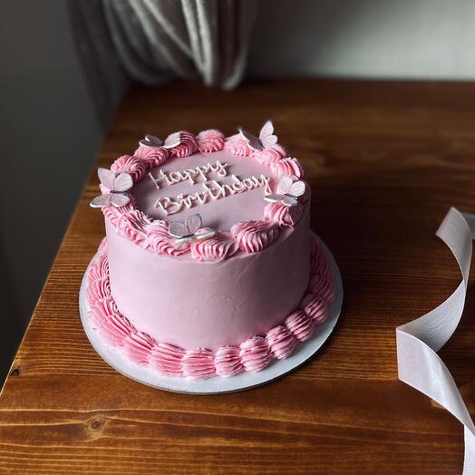 Бенто-торт Happy Birthday с бабочками