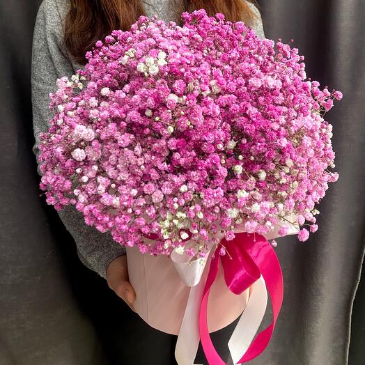 Яркая коробка розовой гипсофилы 💜😍