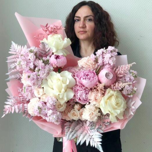 Авторский букет в розовой гамме «Вдохновение»
