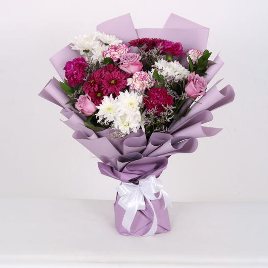 Pink and White Flowers Bouquet