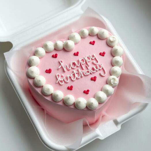 Бенто торт сердечко «happy birthday» на день рождения