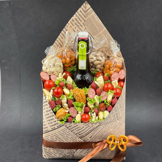 A man's bouquet of sausage is a gift for dad, husband, director, boyfriend, beloved supervisor, son, friend