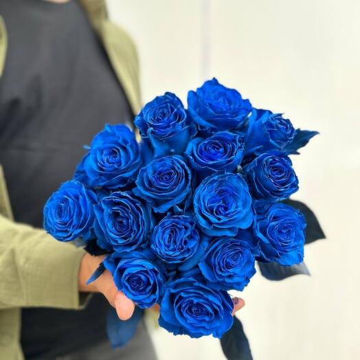 15 синих импортных роз Эквадор