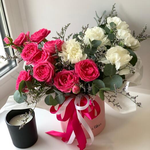 Роза кустовая и диантус 💖💖💖