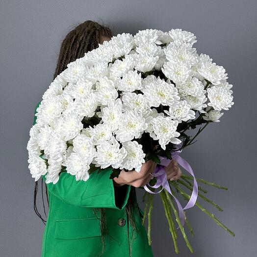Букет из 15 кустовых хризантем